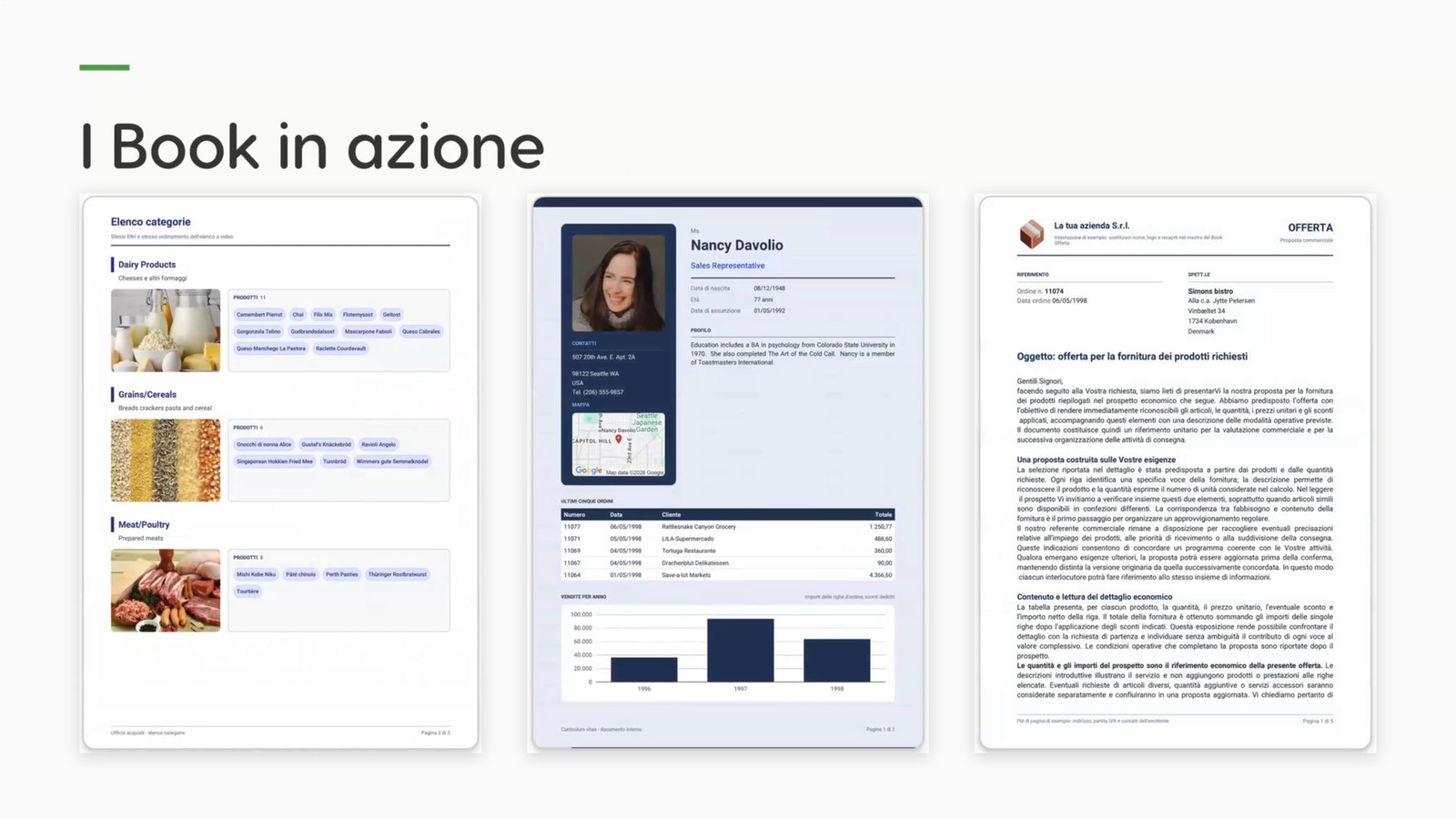 Un ordine stampato con un Book in Instant Developer Cloud 26.5
