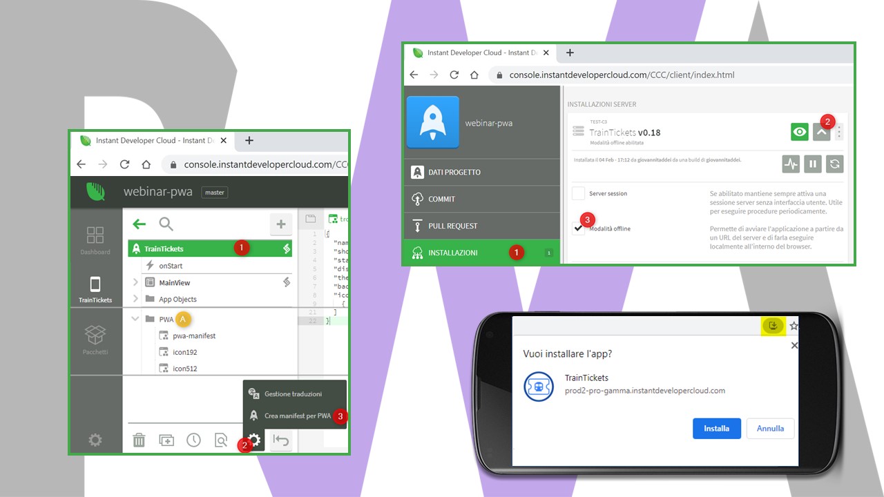 Sviluppo di Progressive Web App con Instant Developer Cloud