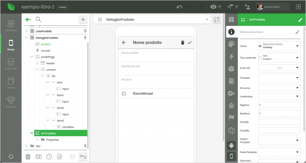Modifica dei documenti con videate di dettaglio Instant Developer datamap 08 Instant Developer