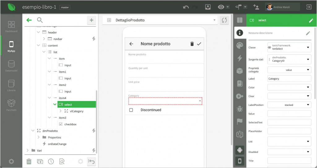 Modifica dei documenti con videate di dettaglio Instant Developer datamap 10 Instant Developer