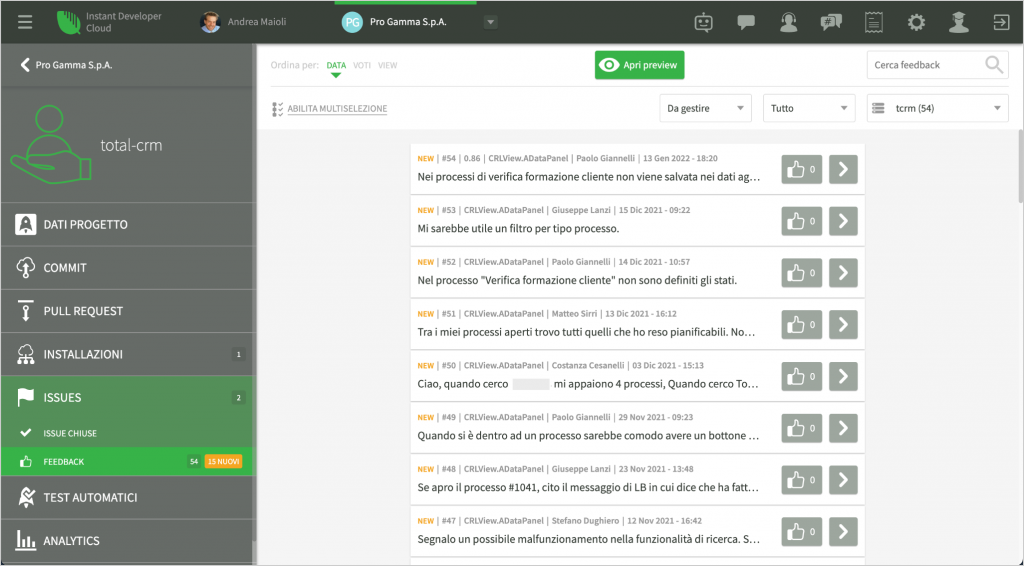 Raccolta dei feedback degli utenti Instant Developer immagine 17 2 Instant Developer