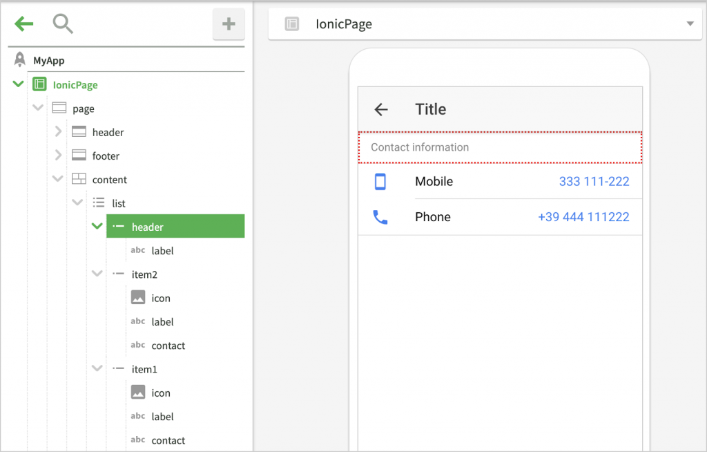 Definire il contenuto delle pagine Instant Developer ionicui 06 Instant Developer