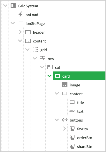 Definire il contenuto delle pagine Instant Developer ionicui 12 Instant Developer
