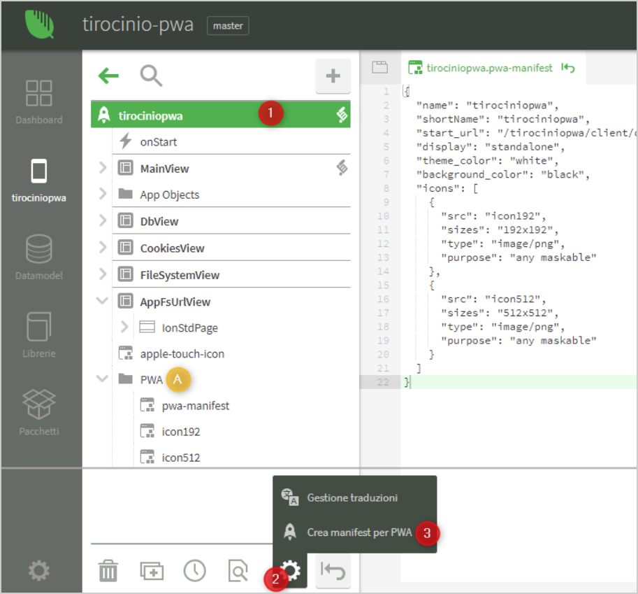 Creazione di una PWA su Instant Developer Cloud Instant Developer pwa 01 Instant Developer